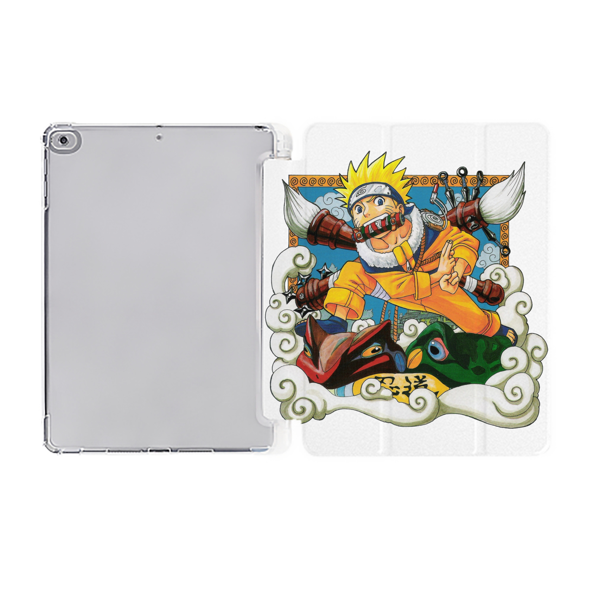 （画像用） NARUTO -ナルト- うずまき ナルト Uzumaki Naruto IPad ケース ペン収納付き 三つ折りスタンド PUレザー×シリコン 対応機種9.5/10.5/10.9インチ